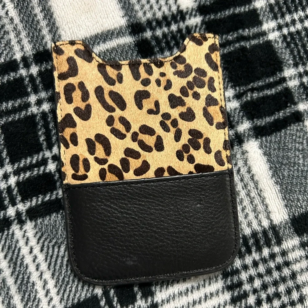 J.Crew Tan and Black Leopard Card Holder